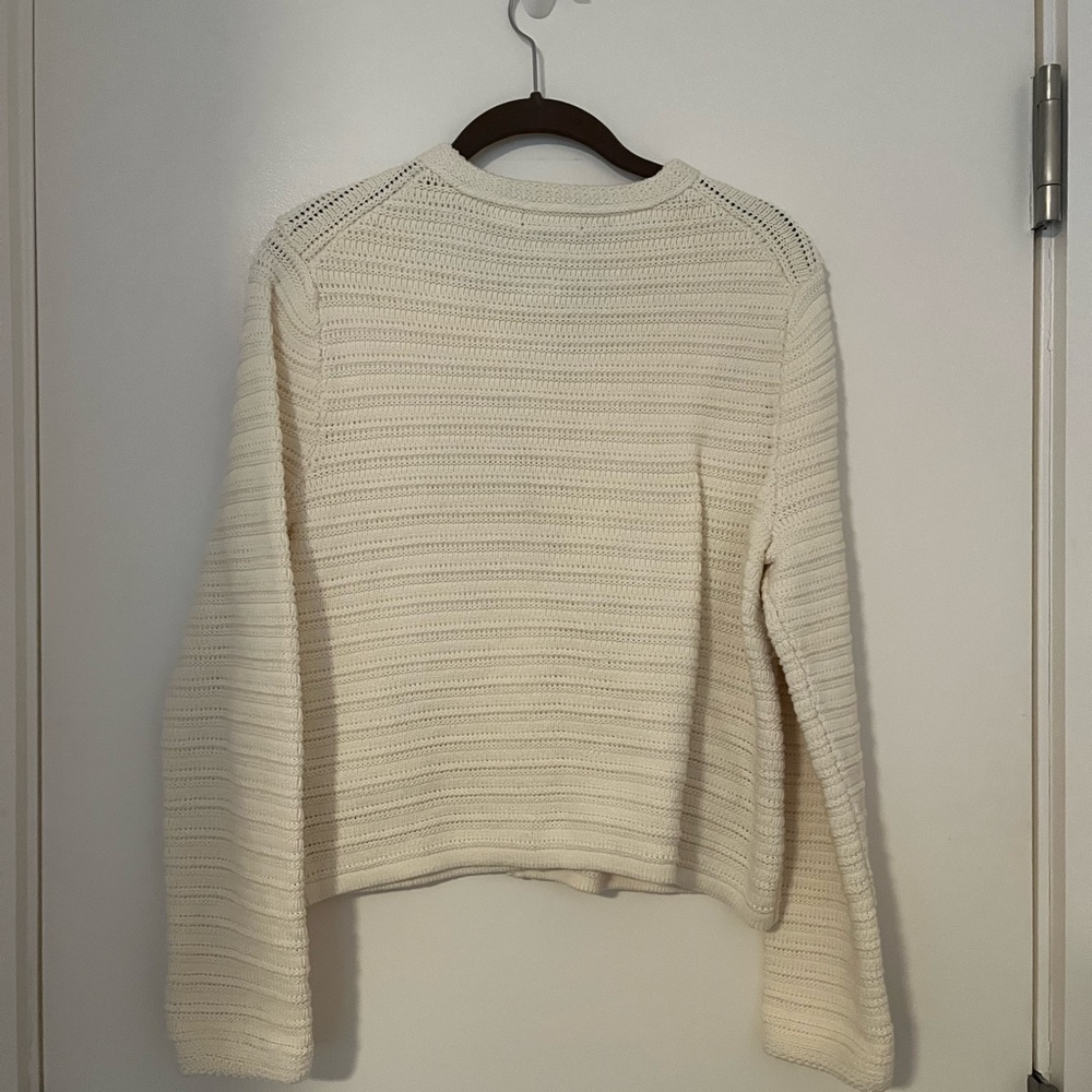 Massimo Dutti Textured knit cardigan with gold buttons CREAM S 5659/513 - Picture 11 of 11